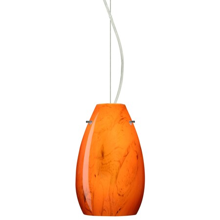 Besa Lighting Pera 9 Cord Pendant, Habanero, Satin Nickel Finish, 1x9W LED 1KX-4126HB-LED-SN